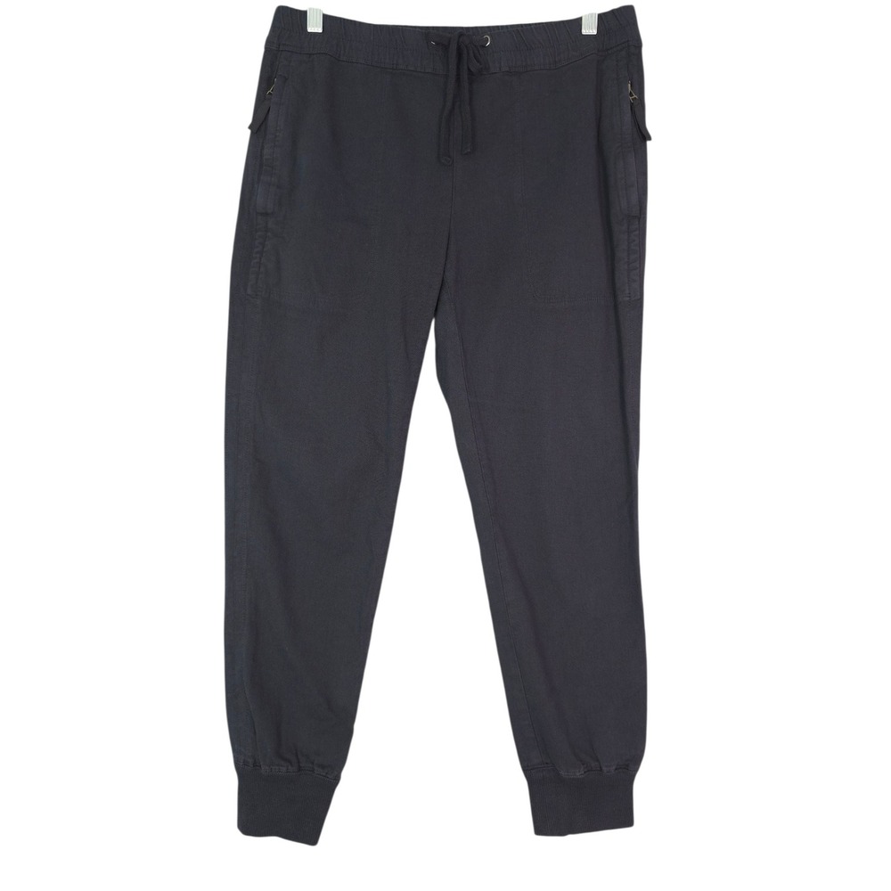 James Perse Zip Pocket Sweatpant Women Sz Small Joggers French Navy Blue Utility